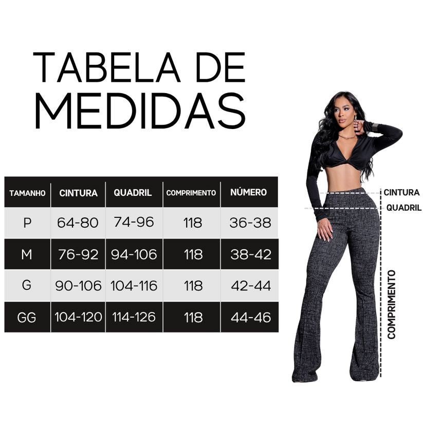 Calça Flare Sculpt Cós Alto Mescla – Elegância & Conforto FEMININO - ROUPAS - CALÇA MODELADORA Dm Stores