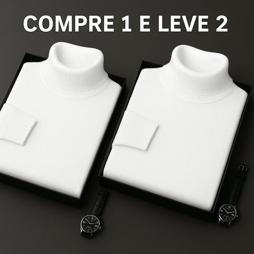 Compre 1 e Leve 2 - Suéter Premium Fit Térmico MASCULINO - VESTUÁRIO - SUETER 2 Dm Stores Branco/Branco P