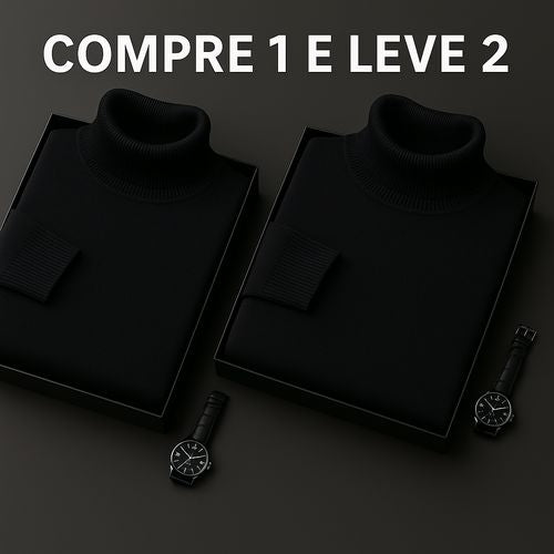 Compre 1 e Leve 2 - Suéter Premium Fit Térmico MASCULINO - VESTUÁRIO - SUETER 2 Dm Stores Preto/Preto P