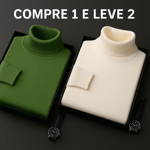 Compre 1 e Leve 2 - Suéter Premium Fit Térmico MASCULINO - VESTUÁRIO - SUETER 2 Dm Stores Verde/Bege P