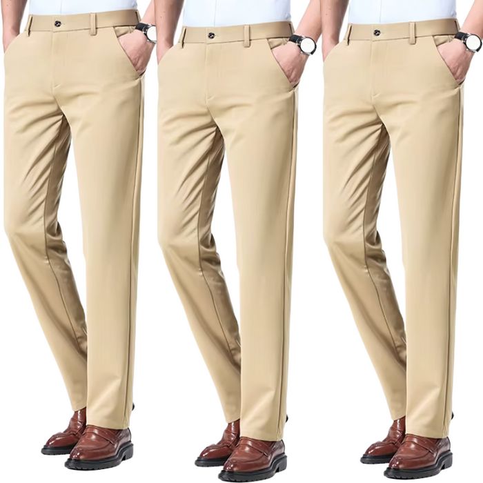 COMPRE 1 E LEVE 3 | Kit Clássico Alfaiataria – Calças Sociais + Cinto de Brinde MASCULINO - ROUPAS - CALÇA 13 Dm Stores 3 Beges P (38)