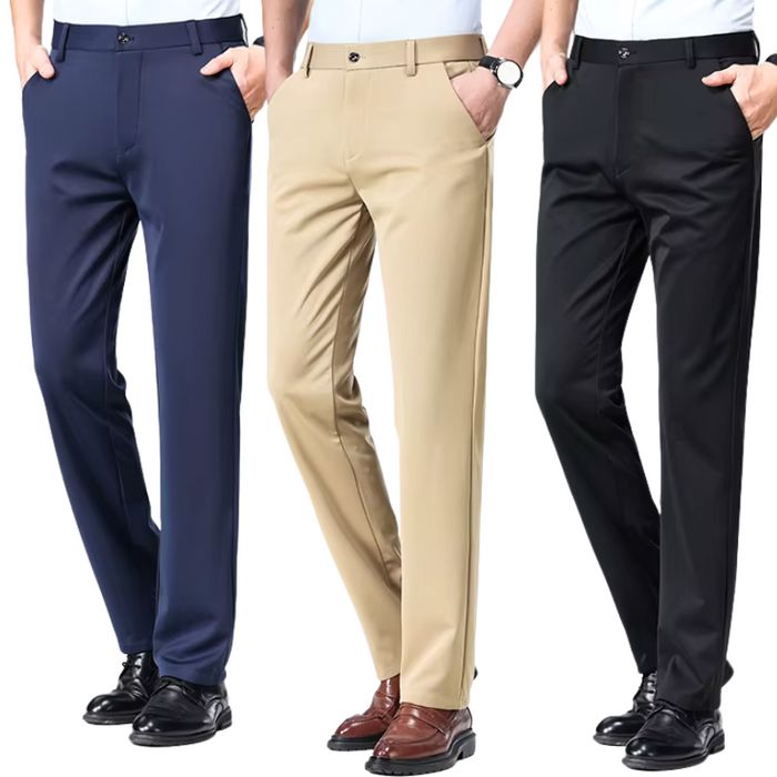 COMPRE 1 E LEVE 3 | Kit Clássico Alfaiataria – Calças Sociais + Cinto de Brinde MASCULINO - ROUPAS - CALÇA 13 Dm Stores Azul/Bege/Preta P (38)