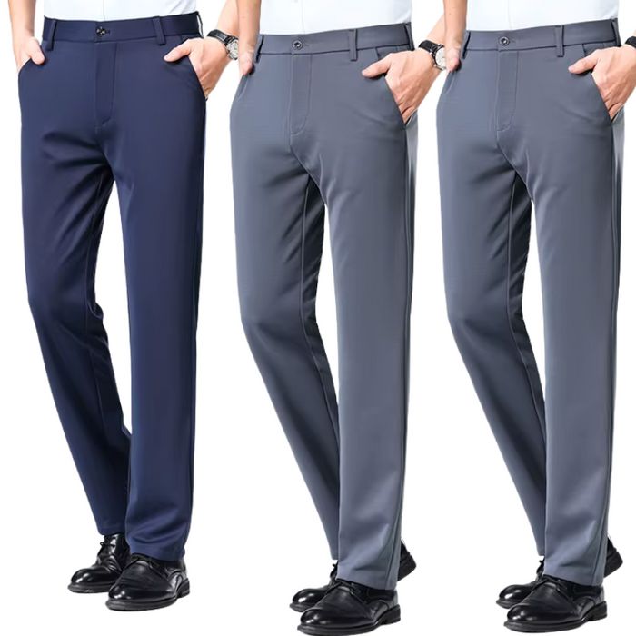 COMPRE 1 E LEVE 3 | Kit Clássico Alfaiataria – Calças Sociais + Cinto de Brinde MASCULINO - ROUPAS - CALÇA 13 Dm Stores Azul/Cinza/Cinza P (38)