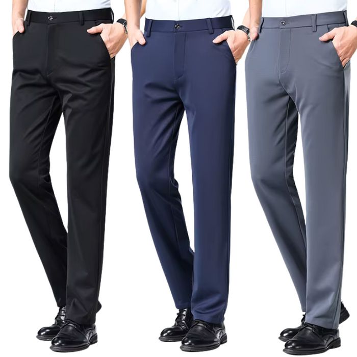 COMPRE 1 E LEVE 3 | Kit Clássico Alfaiataria – Calças Sociais + Cinto de Brinde MASCULINO - ROUPAS - CALÇA 13 Dm Stores Preta/Azul/Cinza P (38)