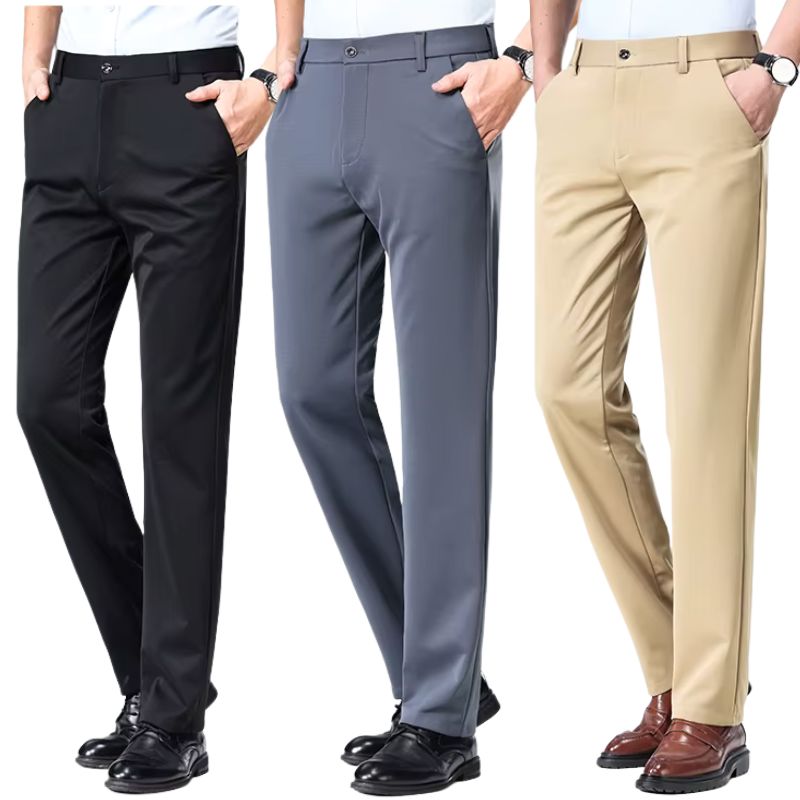 COMPRE 1 E LEVE 3 | Kit Clássico Alfaiataria – Calças Sociais + Cinto de Brinde MASCULINO - ROUPAS - CALÇA 13 Dm Stores Preta/Cinza/Bege P (38)
