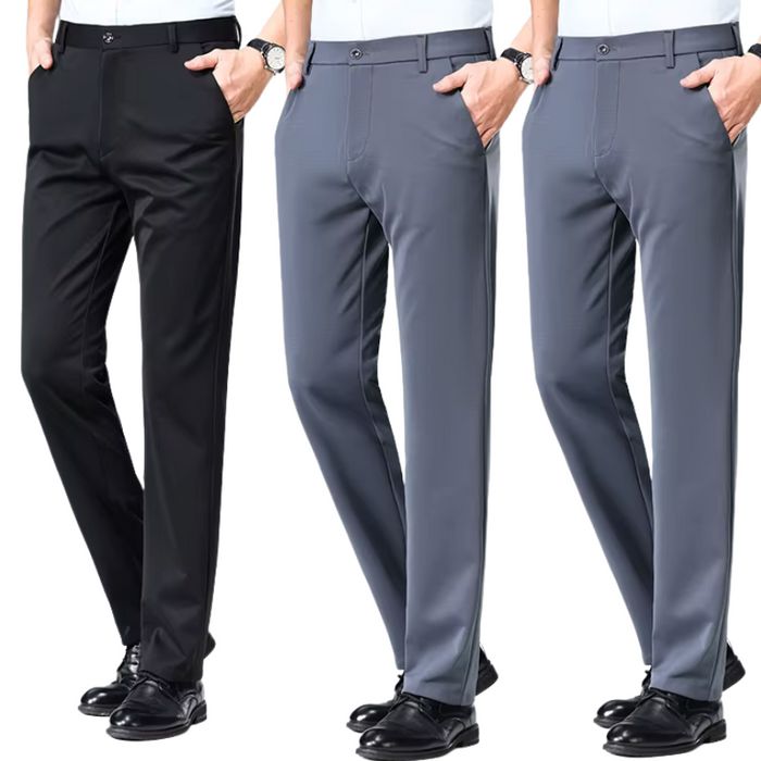 COMPRE 1 E LEVE 3 | Kit Clássico Alfaiataria – Calças Sociais + Cinto de Brinde MASCULINO - ROUPAS - CALÇA 13 Dm Stores Preta/Cinza/Cinza P (38)