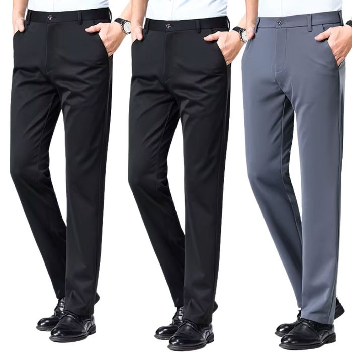 COMPRE 1 E LEVE 3 | Kit Clássico Alfaiataria – Calças Sociais + Cinto de Brinde MASCULINO - ROUPAS - CALÇA 13 Dm Stores Preta/Preta/Cinza P (38)