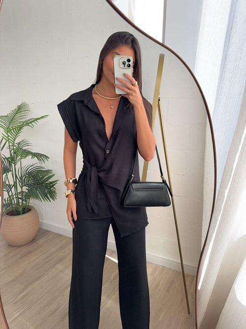 Conjunto Femme – Elegância Sofisticada com Toque Moderno FEMININO - ROUPAS - CONJUNTO 5 Dm Stores Preto PP