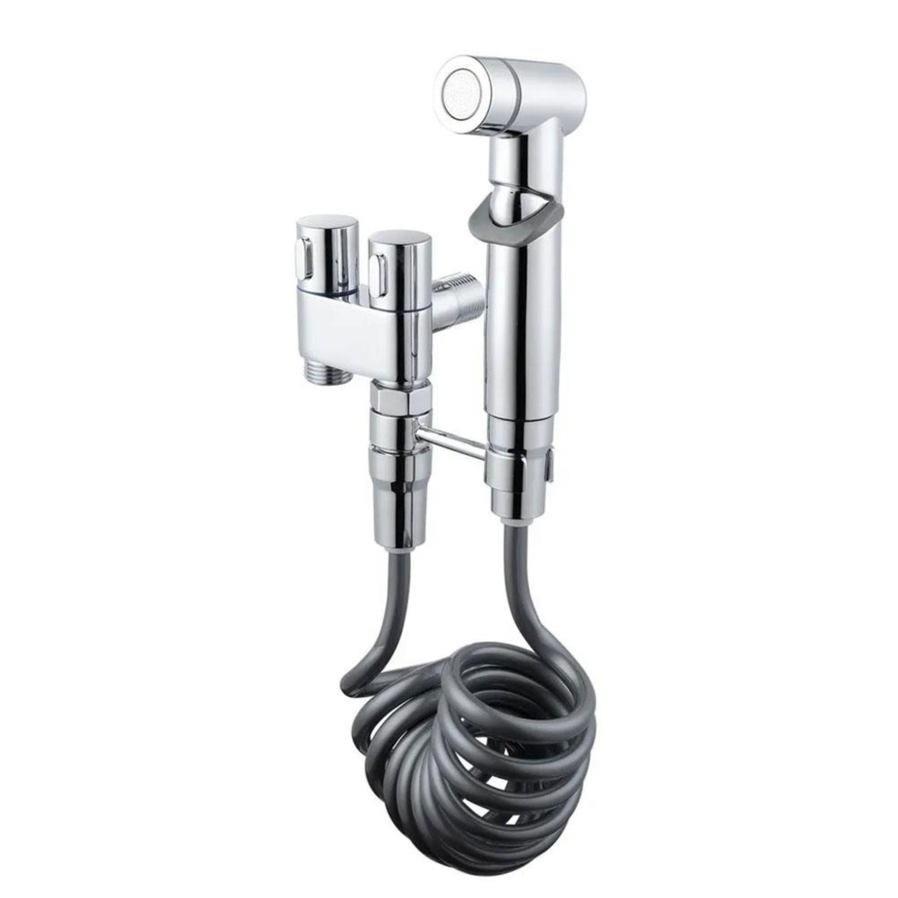 Ducha Higiênica com Derivação para Caixa Acoplada Kit Completo Casa e Cozinha - 22 A minha loja Prata Cromado-Quadrado