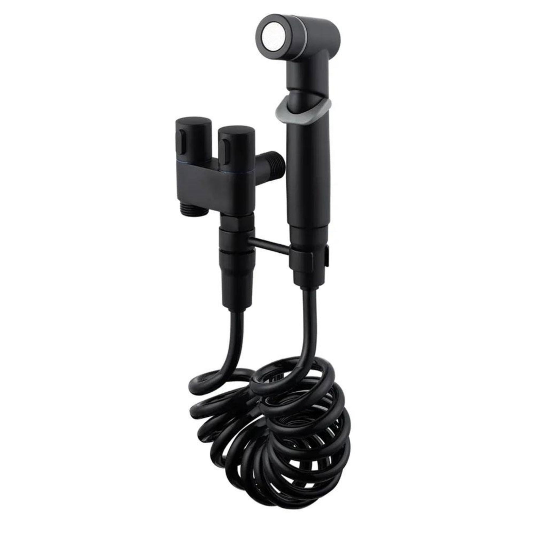 Ducha Higiênica com Derivação para Caixa Acoplada Kit Completo Casa e Cozinha - 22 A minha loja Preto-Quadrado
