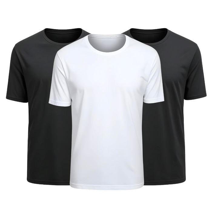 Kit 3 Camisetas Tecnológicas Modal One - Toque Gelado & Anti Odor MASCULINO - ROUPAS - CAMISETA 5 Dm Stores 2 Pretas + 1 Branca P