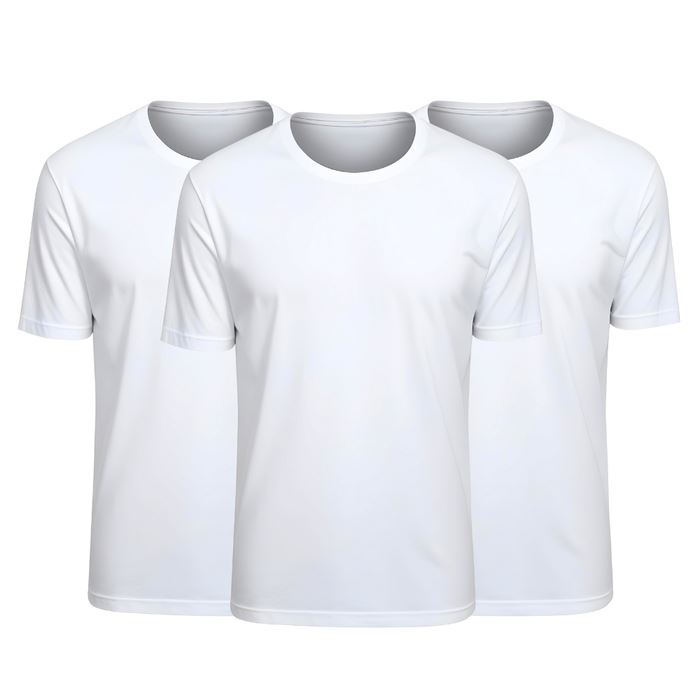 Kit 3 Camisetas Tecnológicas Modal One - Toque Gelado & Anti Odor MASCULINO - ROUPAS - CAMISETA 5 Dm Stores 3 Brancas P