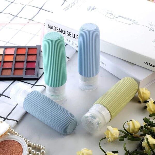 Kit 4 Frascos de Silicone Para Viagem | Anti-Vazamento UNISSEX - VIAGEM - KIT BANHO Dm Stores