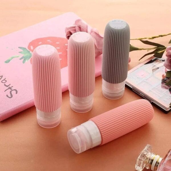 Kit 4 Frascos de Silicone Para Viagem | Anti-Vazamento UNISSEX - VIAGEM - KIT BANHO Dm Stores
