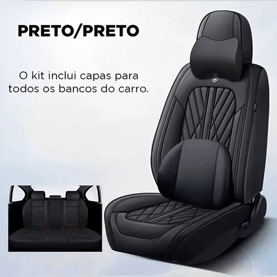 Kit AutoStyle – Capas de Banco Automotivas + Brinde Exclusivo UNISSEX - ACESSORIO AUTOMOTIVO - CAPA BANCO Dm Stores Preto + Brinde Universal