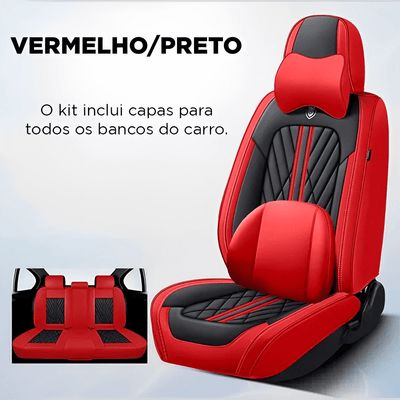 Kit AutoStyle – Capas de Banco Automotivas + Brinde Exclusivo UNISSEX - ACESSORIO AUTOMOTIVO - CAPA BANCO Dm Stores Vermelho e Preto + Brinde Universal