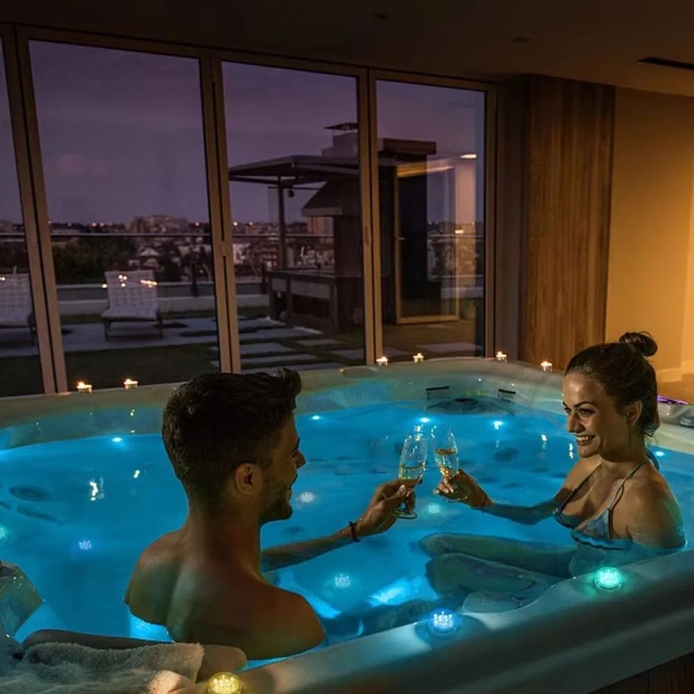 Kit Luminárias RGB para Piscina – Iluminação Sem Fio com Controle Remoto UNISSEX - CASA - LUZ PISCINA Dm Stores