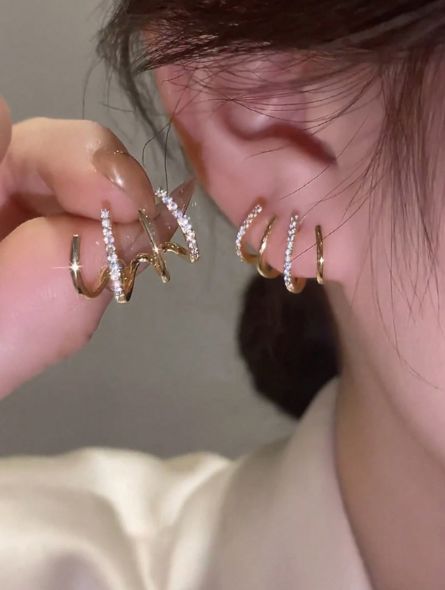 LANÇAMENTO | Brincos Quatro Pontas - Folheado a Ouro 18k + FRETE GRÁTIS FEMININO - ACESSORIOS - BRINCO 2 Dm Stores PRATA 925