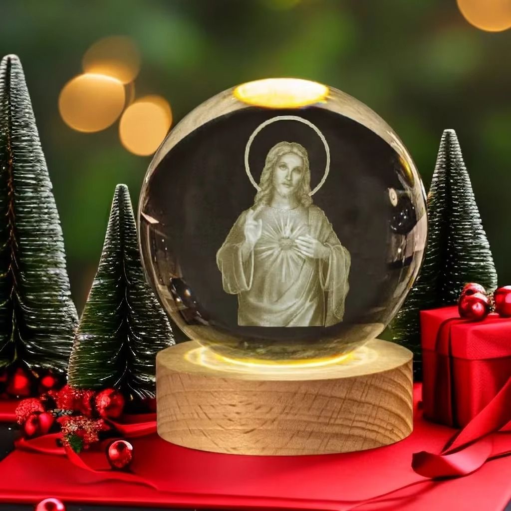 Luminária Sagrada 3D – Fé e Luz em Cada Detalhe UNISSEX - DECORACAO - LUMINARIA RELIGIOSA Dm Stores Jesus