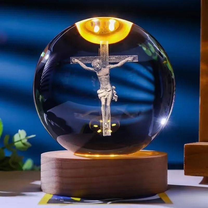 Luminária Sagrada 3D – Fé e Luz em Cada Detalhe UNISSEX - DECORACAO - LUMINARIA RELIGIOSA Dm Stores Paixão de Cristo