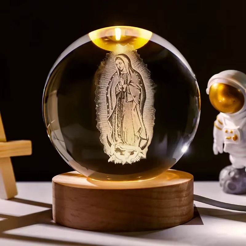 Luminária Sagrada 3D – Fé e Luz em Cada Detalhe UNISSEX - DECORACAO - LUMINARIA RELIGIOSA Dm Stores Virgem Maria 02