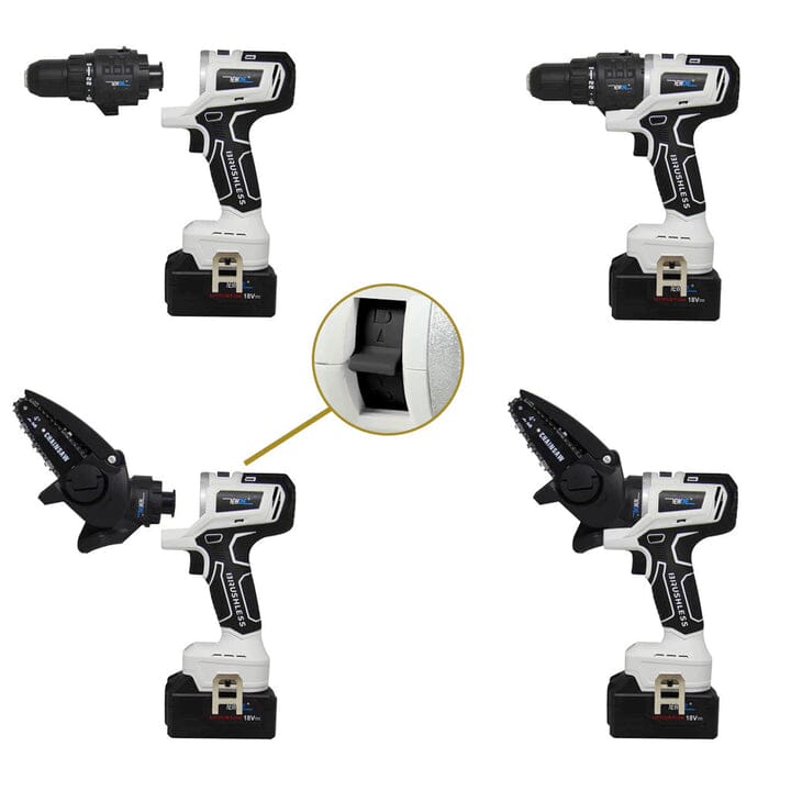 PowerMax Pro Kit 10 em 1 - Parafusadeira Furadeira Lixadeira Serra Martelete Elétrico Espatulas UNISSEX - FERRAMENTAS - PARAFUSADEIRA KIT 10 EM 1 Dm Stores
