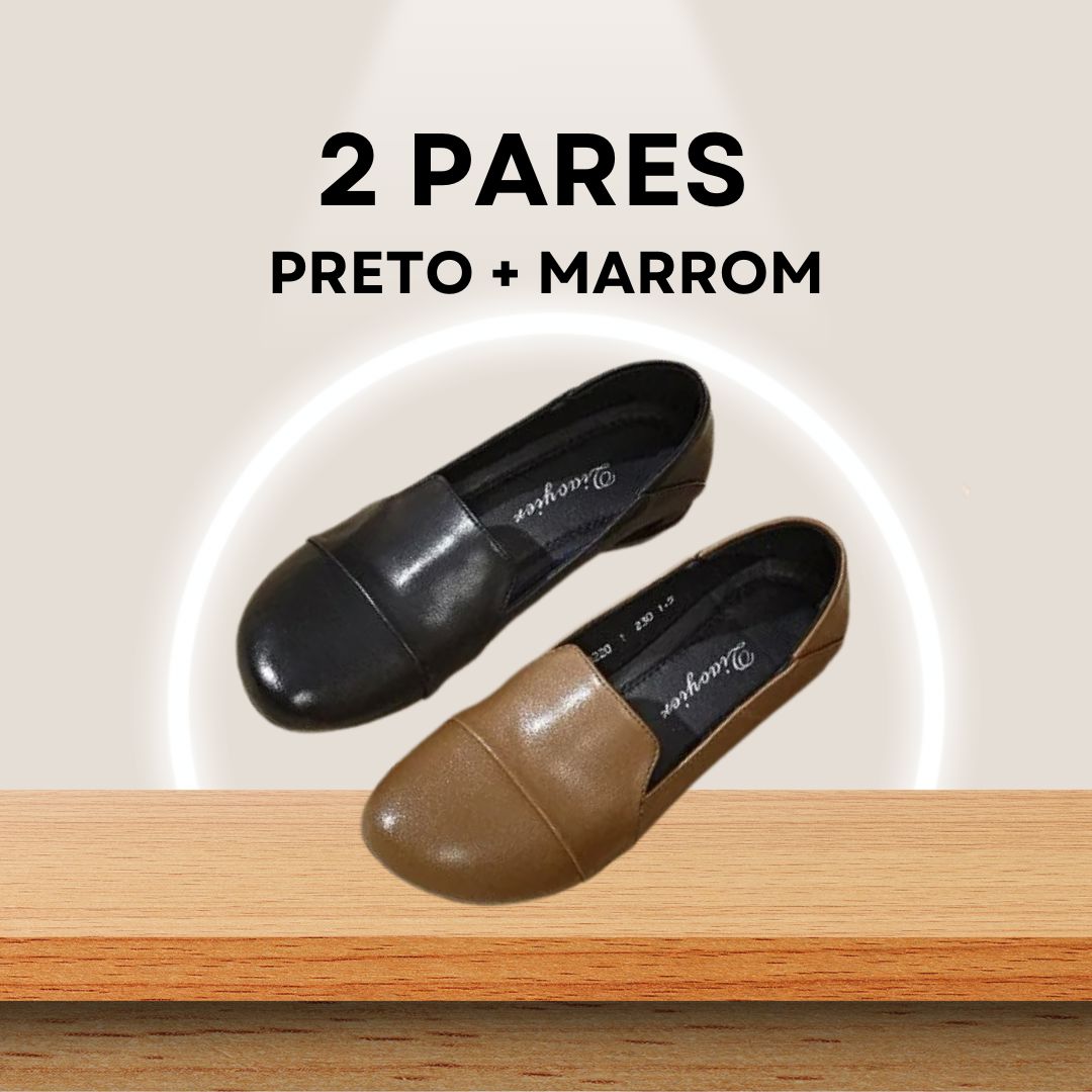 Sapatilha Ortopédica ComfortStep® – Compre 1, Leve 2 + Brinde Exclusivo FEMININO - CALÇADOS - SAPATILHA 7 Dm Stores Preto + Marrom 33