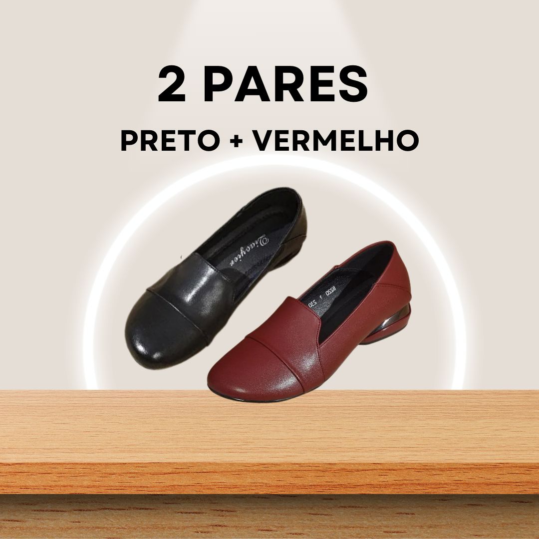 Sapatilha Ortopédica ComfortStep® – Compre 1, Leve 2 + Brinde Exclusivo FEMININO - CALÇADOS - SAPATILHA 7 Dm Stores Preto + Vermelho 33