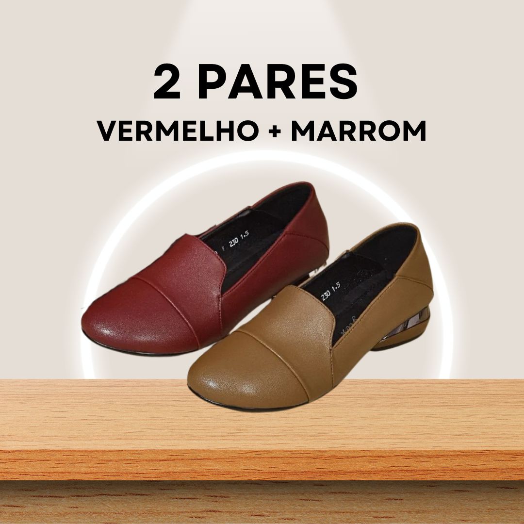 Sapatilha Ortopédica ComfortStep® – Compre 1, Leve 2 + Brinde Exclusivo FEMININO - CALÇADOS - SAPATILHA 7 Dm Stores Vermelho + Marrom 33