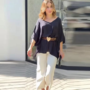 Bata Versátil FlexiLook – Estilo que se Transforma com Você FEMININO - ROUPAS - BATA Dm Stores Preto PP - Veste (32 a 34) 