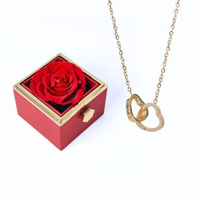 Colar Dois Corações com Caixa Giratória – Presente Personalizado FEMININO - ACESSORIOS - CAIXA COM COLAR Dm Stores 