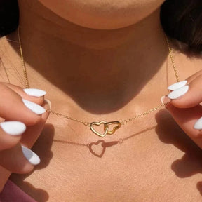 Colar Dois Corações com Caixa Giratória – Presente Personalizado FEMININO - ACESSORIOS - CAIXA COM COLAR Dm Stores 