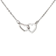 Colar Dois Corações com Caixa Giratória – Presente Personalizado FEMININO - ACESSORIOS - CAIXA COM COLAR Dm Stores Prata 