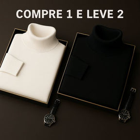 Compre 1 e Leve 2 - Suéter Premium Fit Térmico MASCULINO - VESTUÁRIO - SUETER 2 Dm Stores Preto/Branco P 