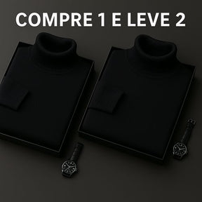 Compre 1 e Leve 2 - Suéter Premium Fit Térmico MASCULINO - VESTUÁRIO - SUETER 2 Dm Stores Preto/Preto P 