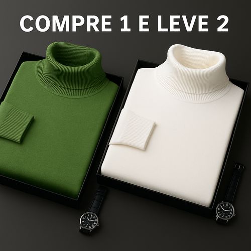 Compre 1 e Leve 2 - Suéter Premium Fit Térmico MASCULINO - VESTUÁRIO - SUETER 2 Dm Stores Verde/Branco P 