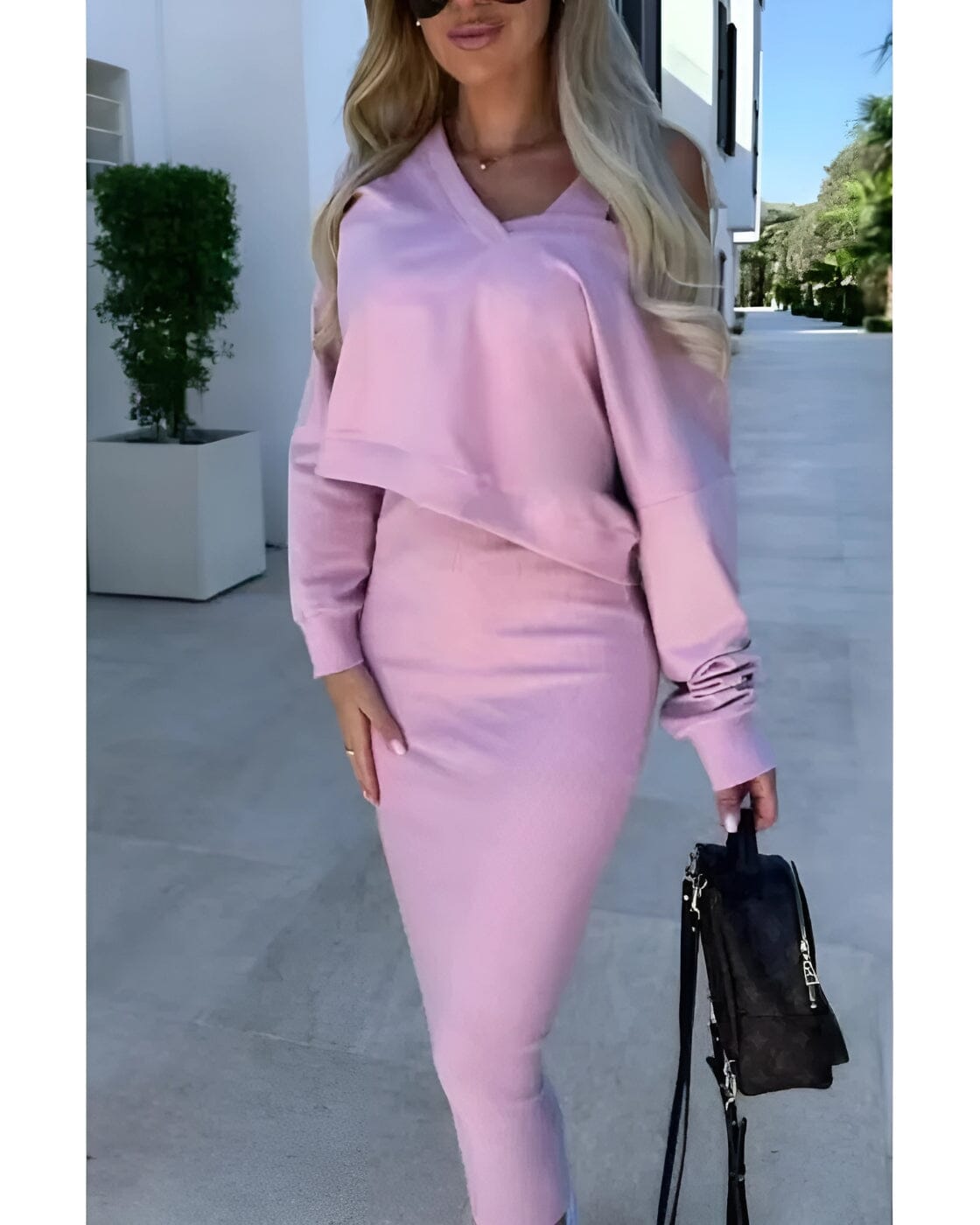 Conjunto Eloá | 2 Peças em Linho Premium FEMININO - ROUPAS - CONJUNTO 8 Dm Stores Rosa P 