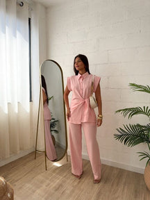 Conjunto Femme – Elegância Sofisticada com Toque Moderno FEMININO - ROUPAS - CONJUNTO 5 Dm Stores Rosa PP 