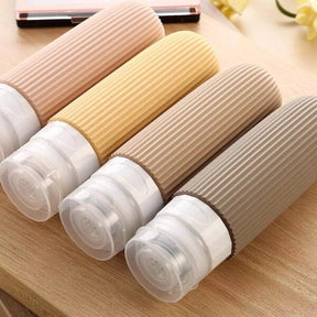 Kit 4 Frascos de Silicone Para Viagem | Anti-Vazamento UNISSEX - VIAGEM - KIT BANHO Dm Stores 