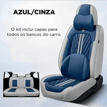 Kit AutoStyle – Capas de Banco Automotivas + Brinde Exclusivo UNISSEX - ACESSORIO AUTOMOTIVO - CAPA BANCO Dm Stores Azul e Cinza + Brinde Universal 