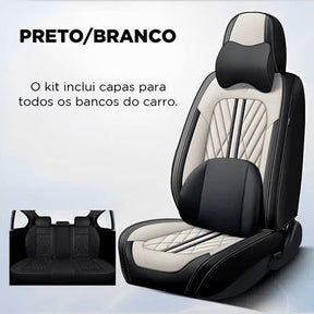 Kit AutoStyle – Capas de Banco Automotivas + Brinde Exclusivo UNISSEX - ACESSORIO AUTOMOTIVO - CAPA BANCO Dm Stores Branco e Preto + Brinde Universal 