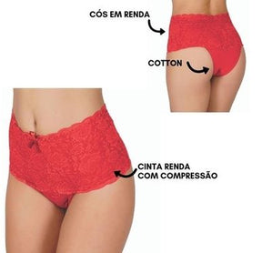 Kit Calcinha Cinta Modeladora Rendada - 5 unidades FEMININO - SAÚDE E BELEZA - CINTA MODELADORA 3 Dm Stores 