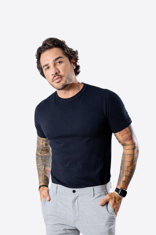 Kit de 3 Camisetas FlexFit Cotton Premium MASCULINO - ROUPAS - KIT CAMISETAS 1 Dm Stores Preto - 3 unidades P 