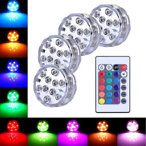 Kit Luminárias RGB para Piscina – Iluminação Sem Fio com Controle Remoto UNISSEX - CASA - LUZ PISCINA Dm Stores 
