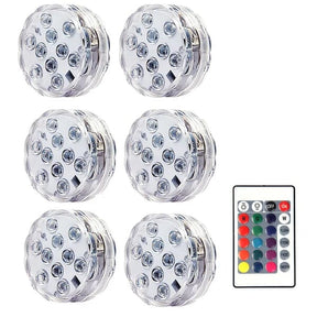 Kit Luminárias RGB para Piscina – Iluminação Sem Fio com Controle Remoto UNISSEX - CASA - LUZ PISCINA Dm Stores Kit 6 Peças 
