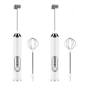 Mixer Portátil Multiuso – Batedor Elétrico para Café, Leite e Bebidas UNISSEX - COZINHA - MIXER Dm Stores Kit 2 Brancos 