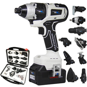 PowerMax Pro Kit 10 em 1 - Parafusadeira Furadeira Lixadeira Serra Martelete Elétrico Espatulas UNISSEX - FERRAMENTAS - PARAFUSADEIRA KIT 10 EM 1 Dm Stores 