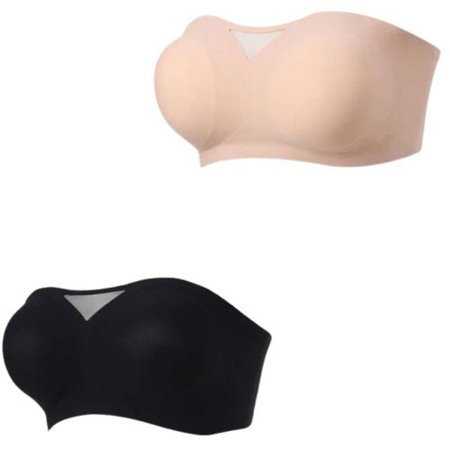 Sutiã Comfort Flex Antiderrapante [Compre 1 Leve 2] FEMININO - ROUPAS - SUTIA FLEX Dm Stores Preto e Nude PP 