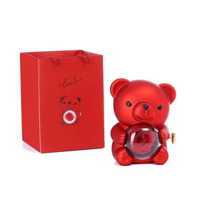 Urso Porta-Joias Giratório com Colar Corações Personalizados FEMININO - ACESSORIOS - URSO COM COLAR Dm Stores 